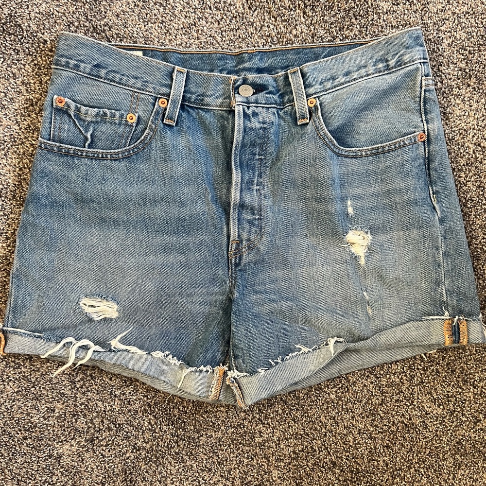 Levi cuffed denim shorts